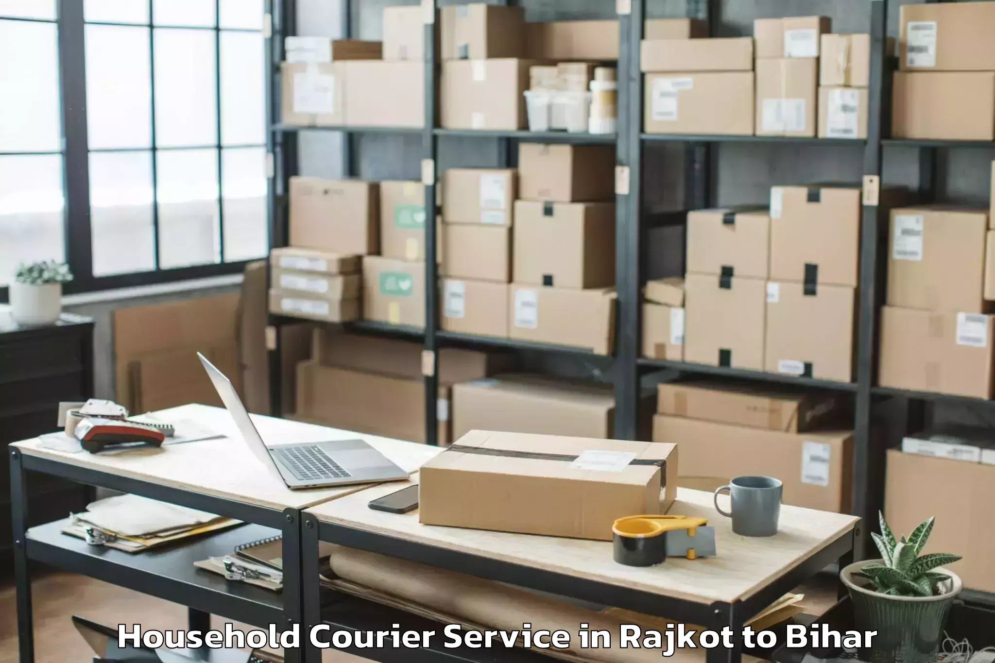 Trusted Rajkot to Sanjhauli Household Courier